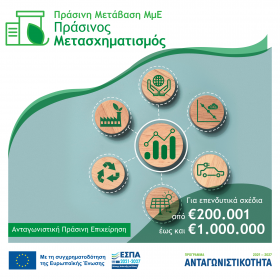 Συχνές Ερωτήσεις-Απαντήσεις (1η τροποποίηση) της Δράσης "Ενίσχυση επιχειρηματικότητας Ν.Αιγαίου" των ΠΕΠ Νοτίου Αιγαίου 2021-2027 Λογότυπο "Πράσινος Μετασχηματισμός"